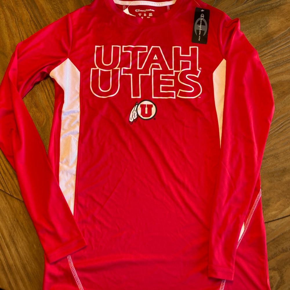 NWT Utah Utes l/s polyester shirt. Campion brand